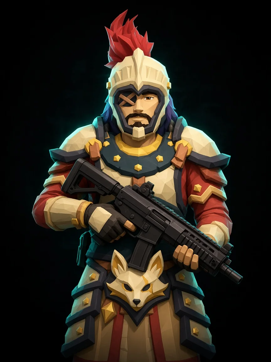 Legion — vanguard operator in plated ceremonial armor