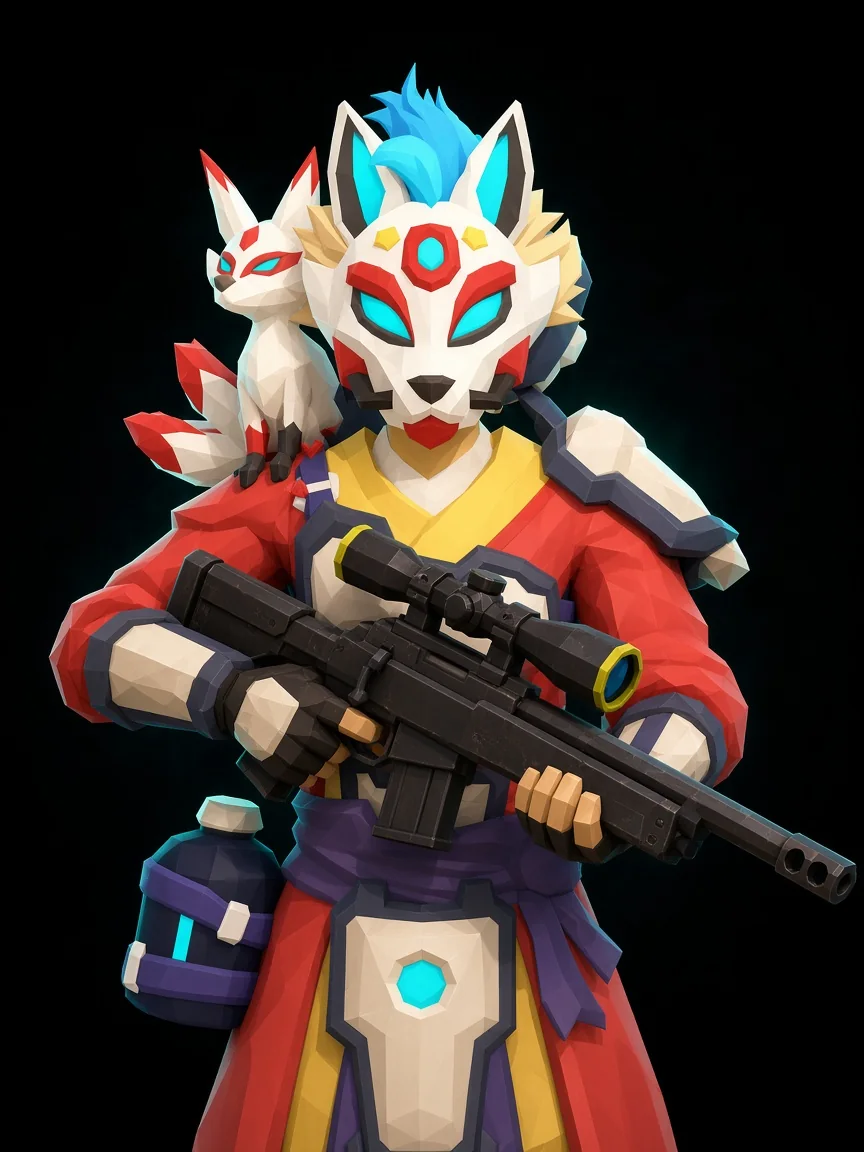 Ghostfox — marksman operator in a kitsune mask